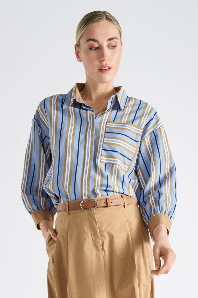 Chemise droite et souple rayée