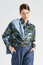 Chemise droite courte imprimé graphique
