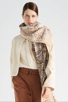 Wool paisley printed double-sided scarf