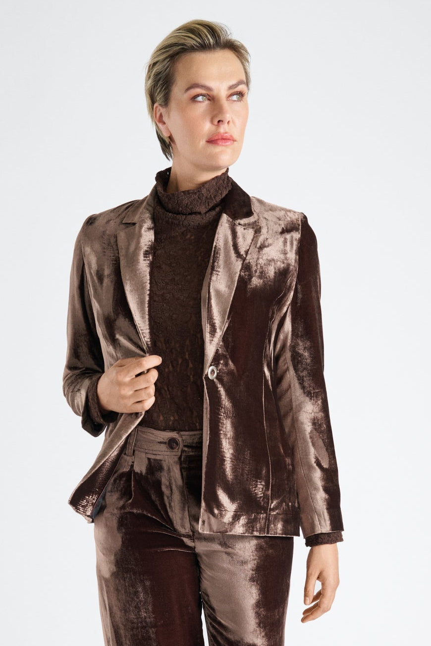Brown velvetine blazer
