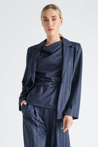 Blue pinstripe blazer