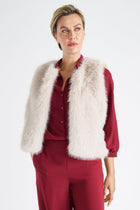 Beige fake fur bodywarmer