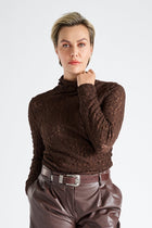 Lace brown turtleneck