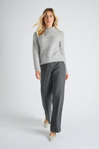 Grijze broek met brede pijpen