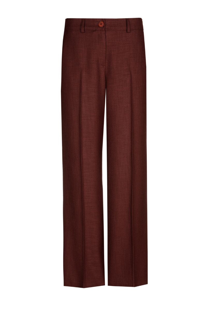 Bordeaux broek met rechte pijpen