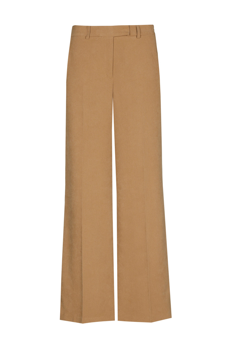 Camel kleurige broek met wijde pijpen