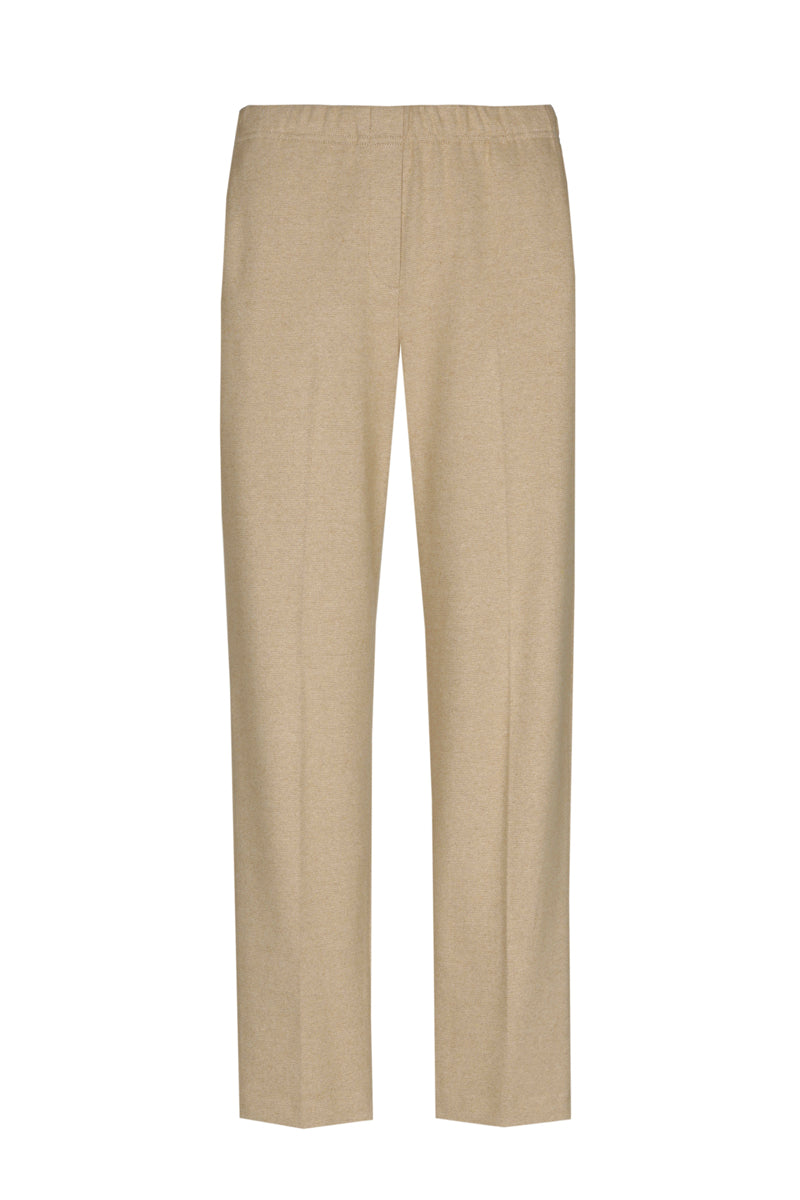 Camel broek in 7/8 lengte en rekker in de taille
