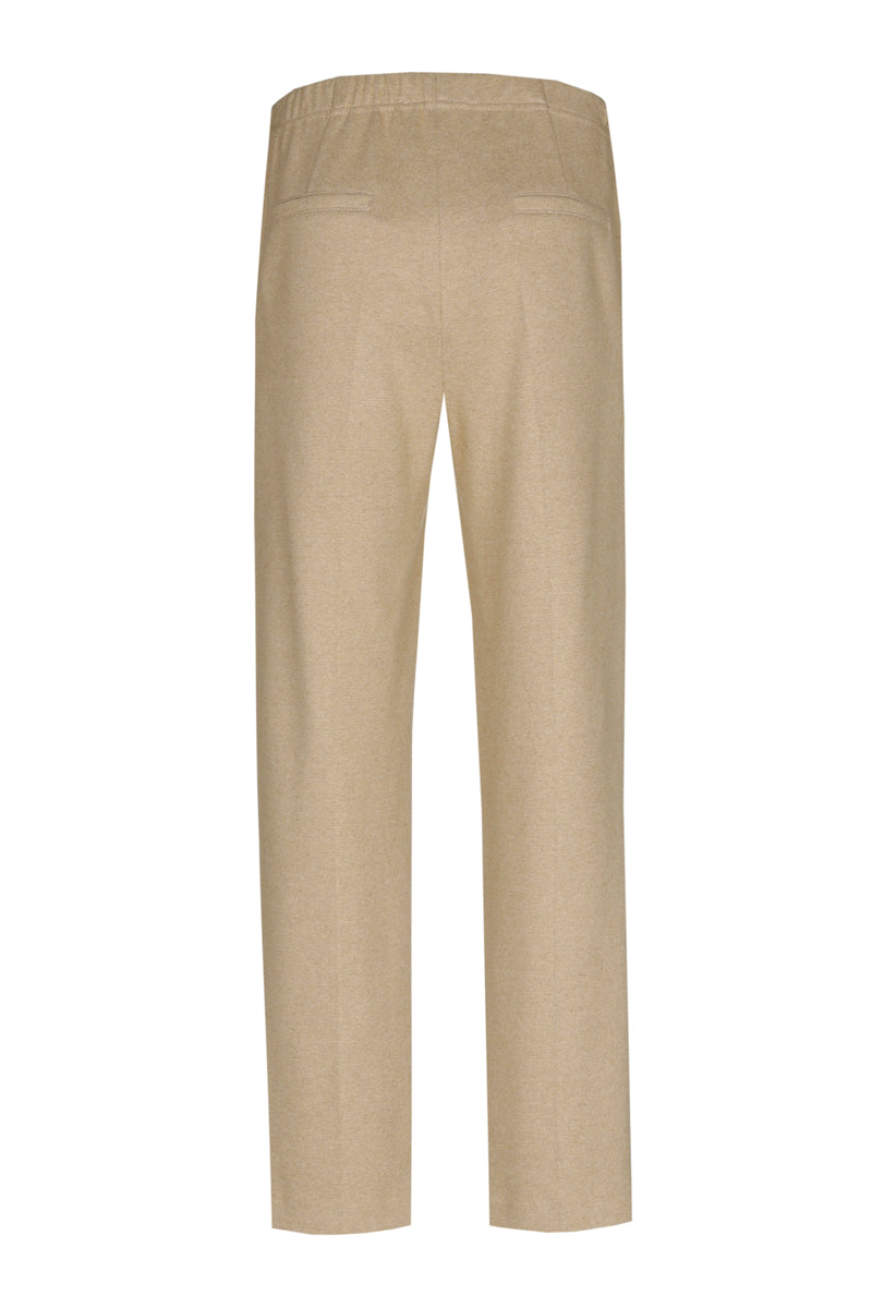 Camel broek in 7/8 lengte en rekker in de taille