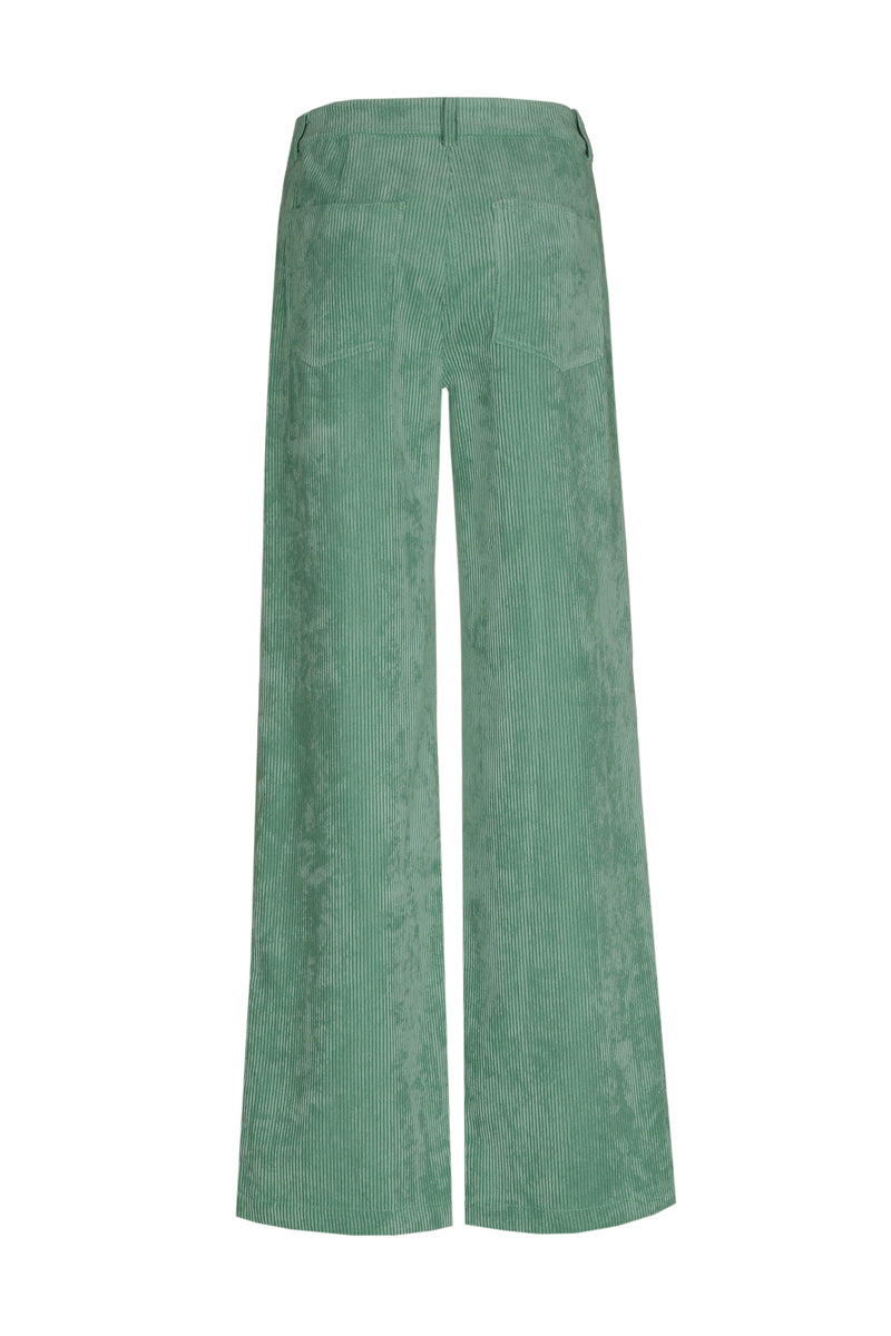 Groene broek 5-pocket in velours