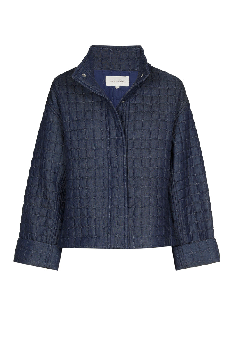 Donkerblauw jasje met opstaande kraag