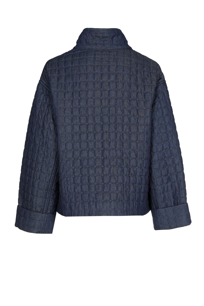 Donkerblauw jasje met opstaande kraag