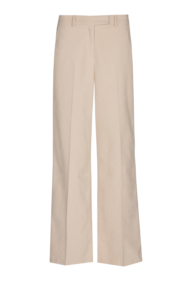 Wijde beige broek