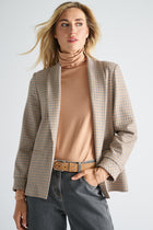 Blazer met ruitjes zonder knoopsluiting