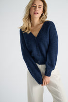 Blauwe cardigan met knoopsluiting
