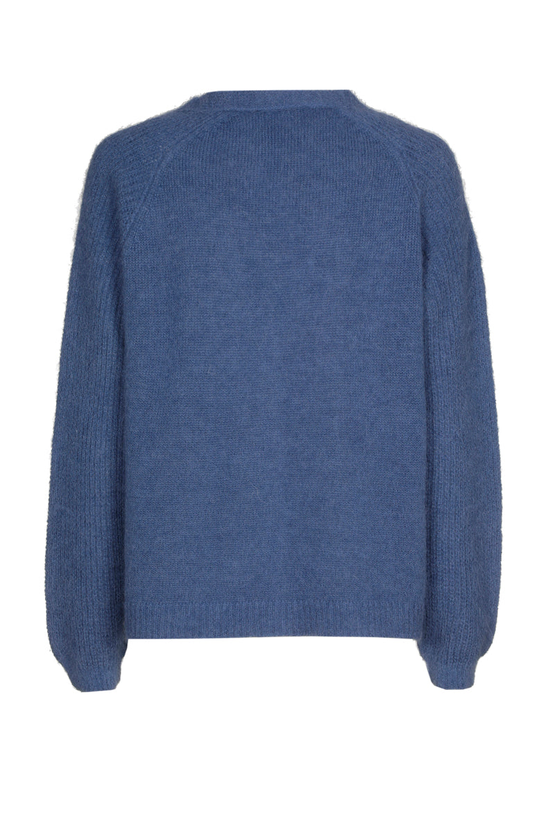 Blauwe cardigan met knoopsluiting