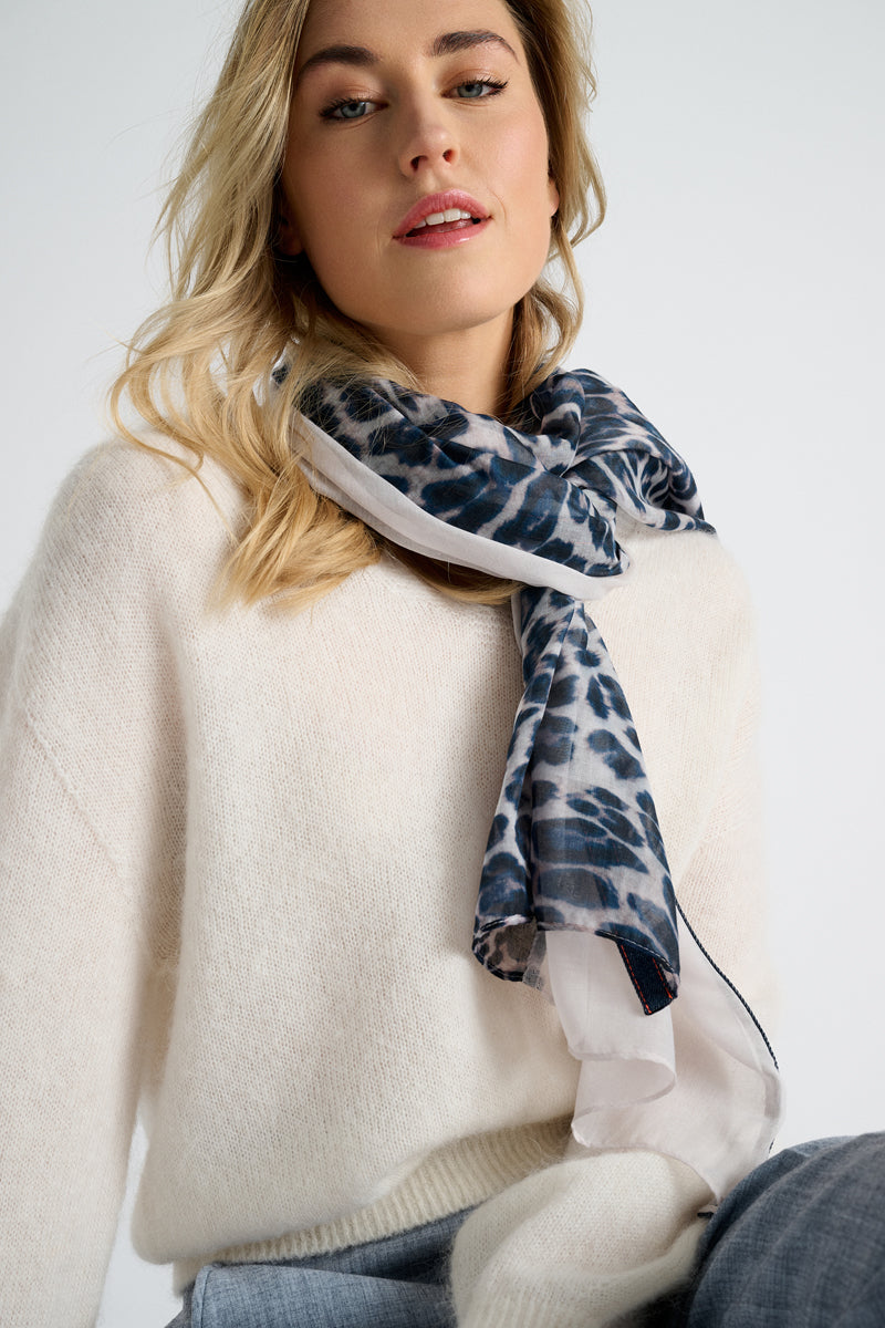 Ecru pull met V-hals
