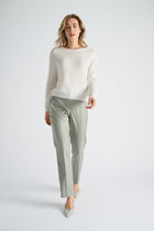 Ecru pull met ronde hals in alpaca