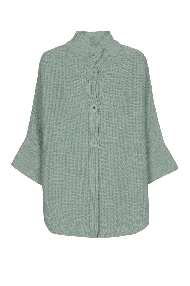 Groene cape met knoopsluiting