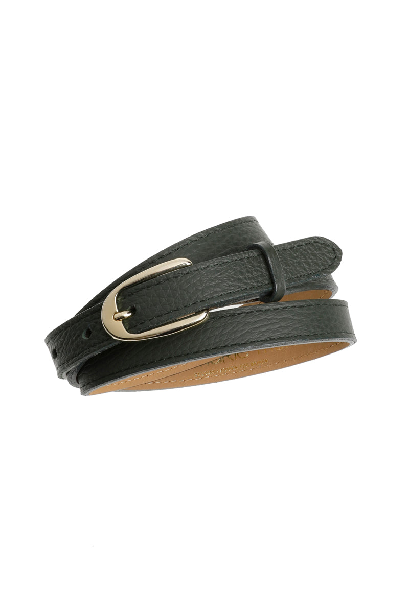 Lederen riem in kaki