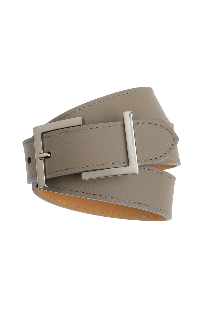 Ceinture en cuir taupe