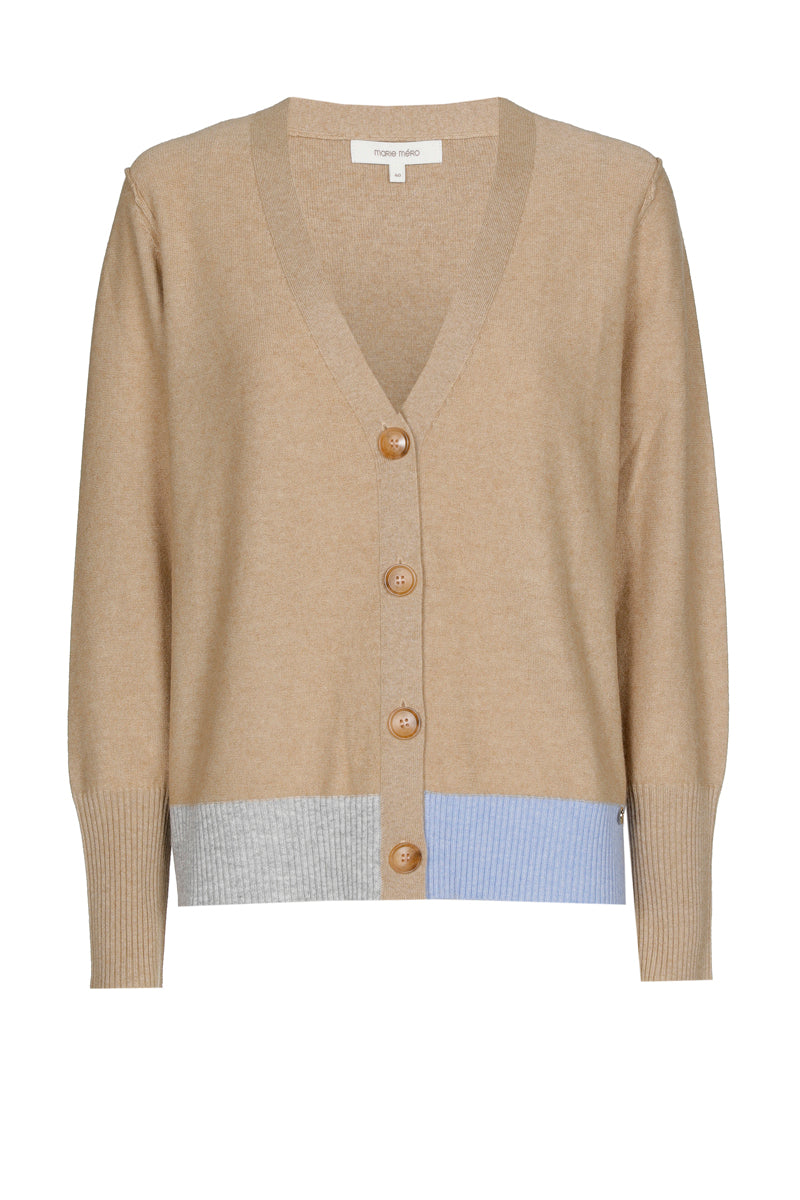 Camel cardigan met knopen