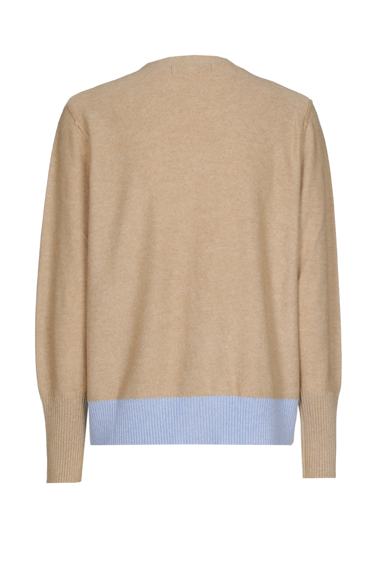 Camel cardigan met knopen