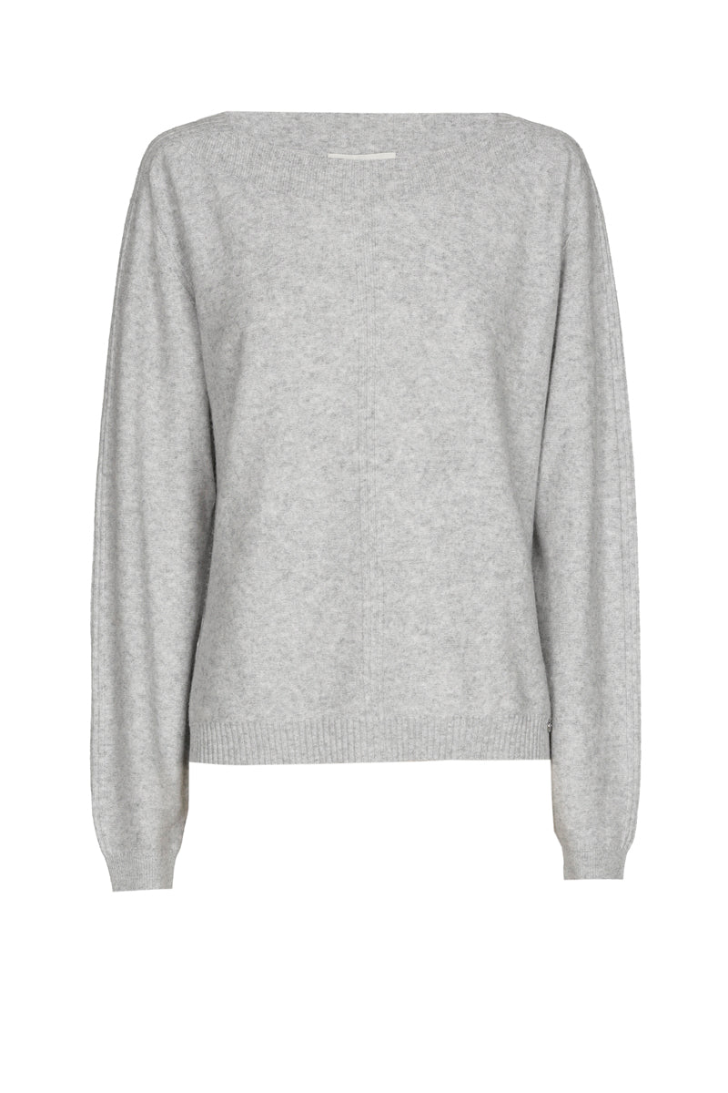 Pull grijs met boothals