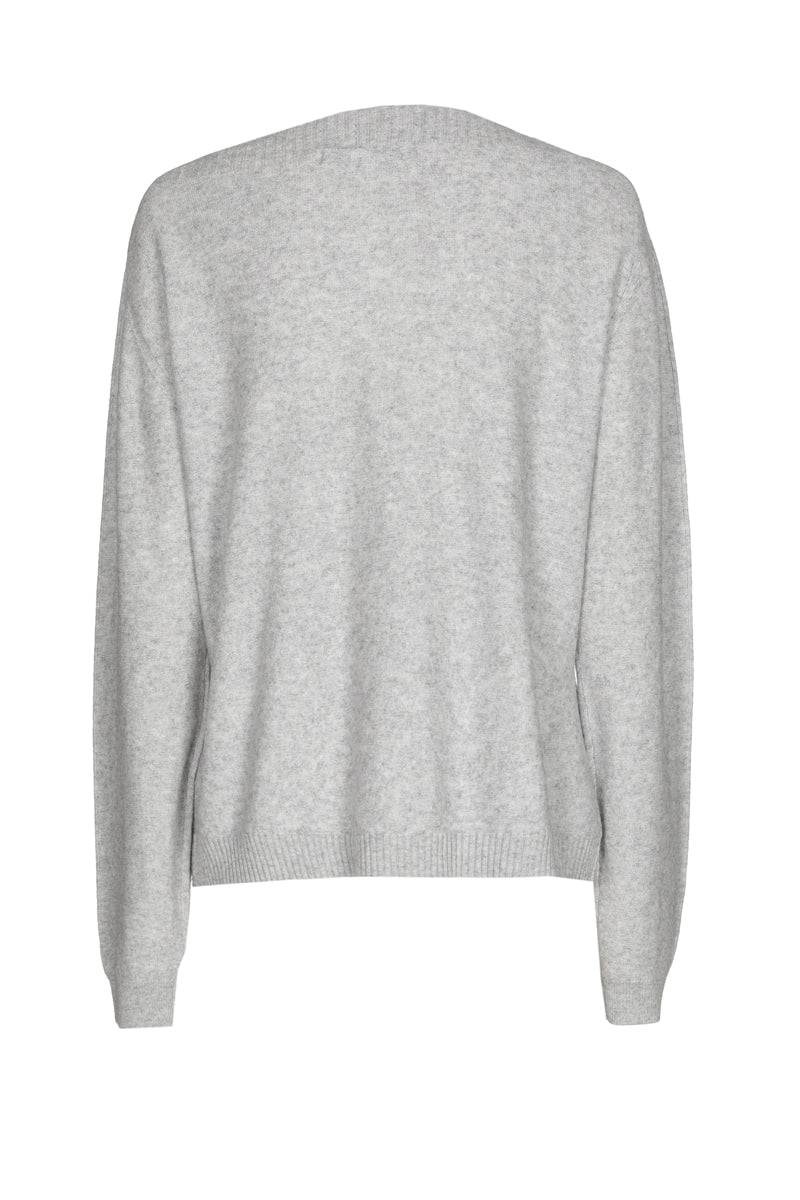 Pull grijs met boothals