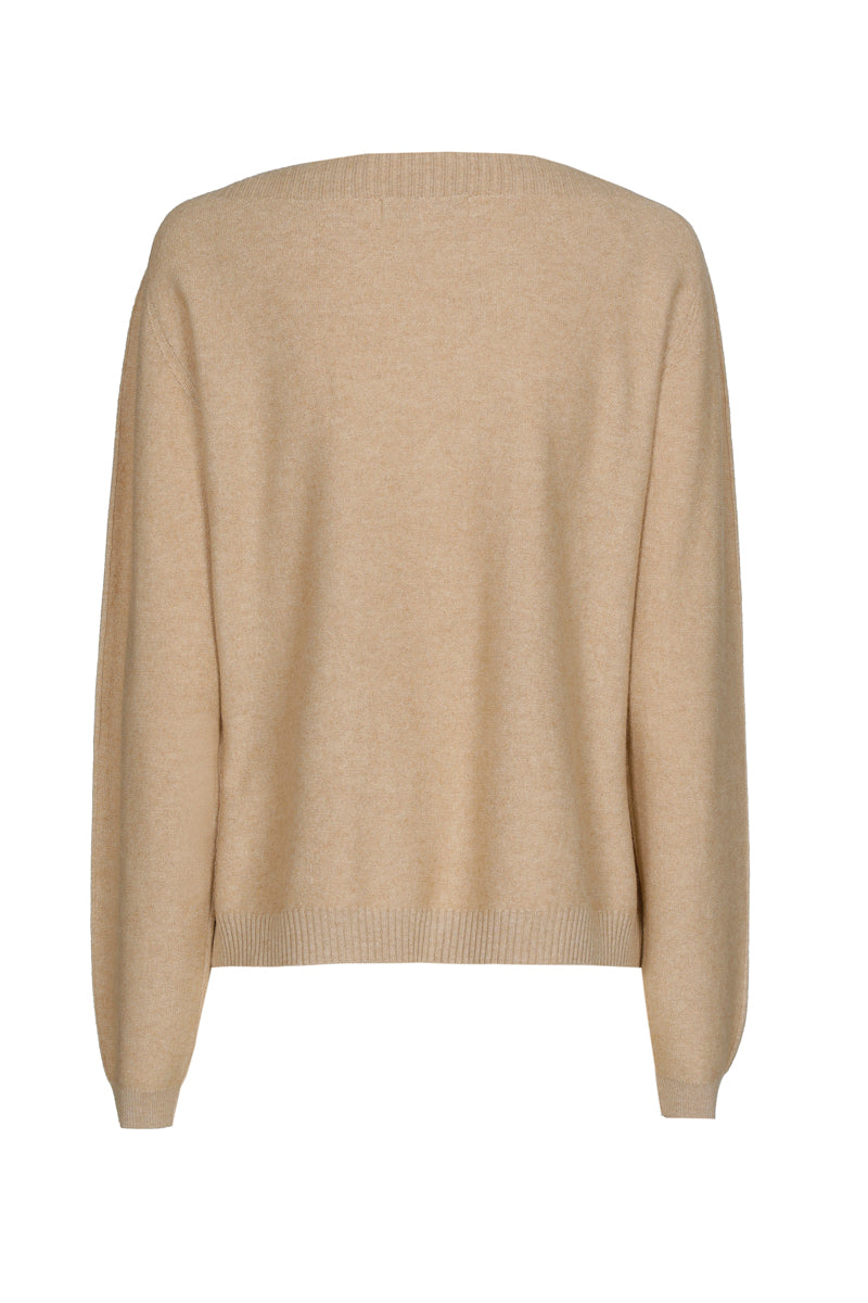 Pull-on boat neck in walnut colour