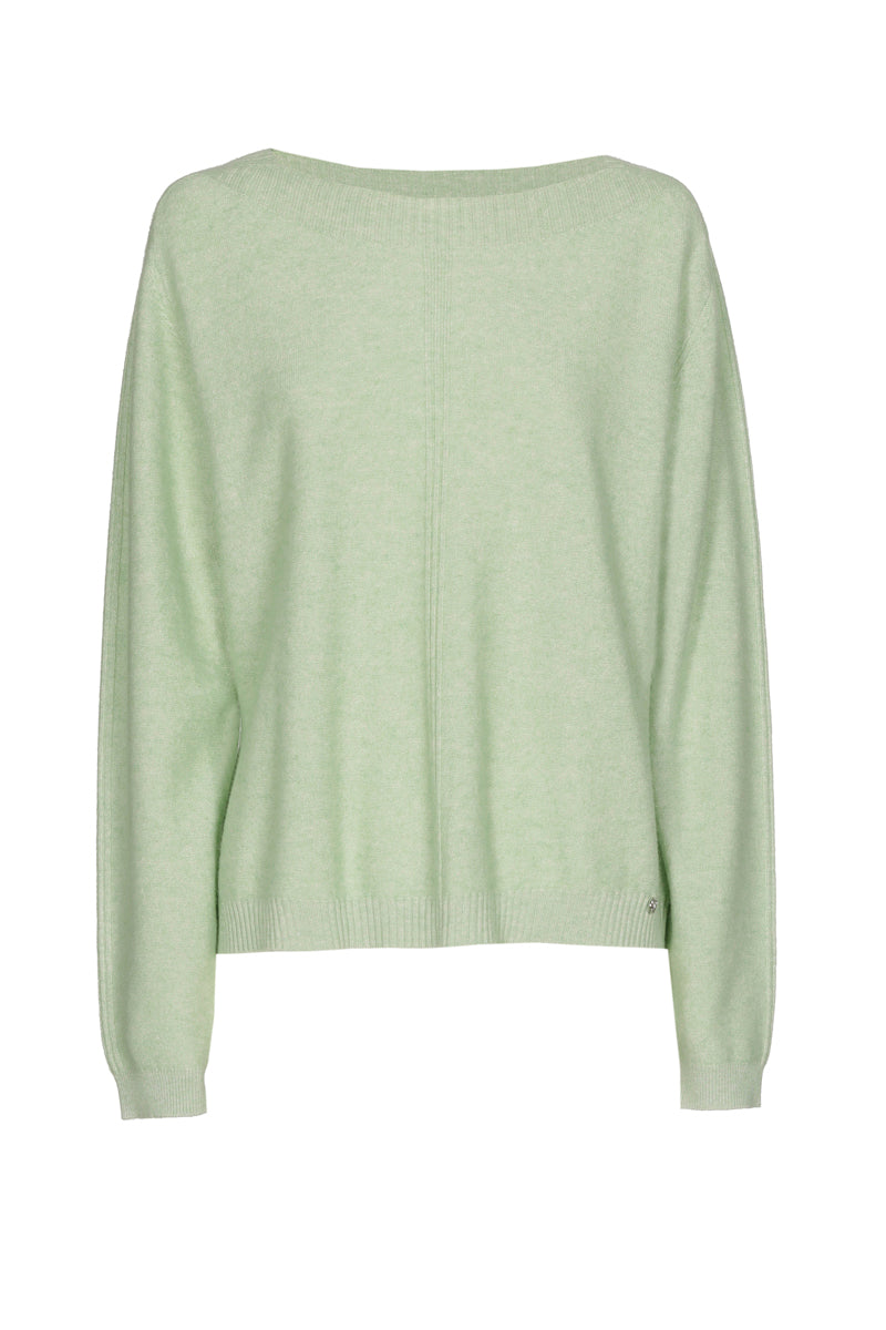 Pull in couleur menthe avec col bateau