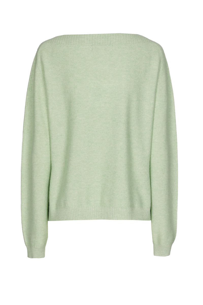 Pull in couleur menthe avec col bateau