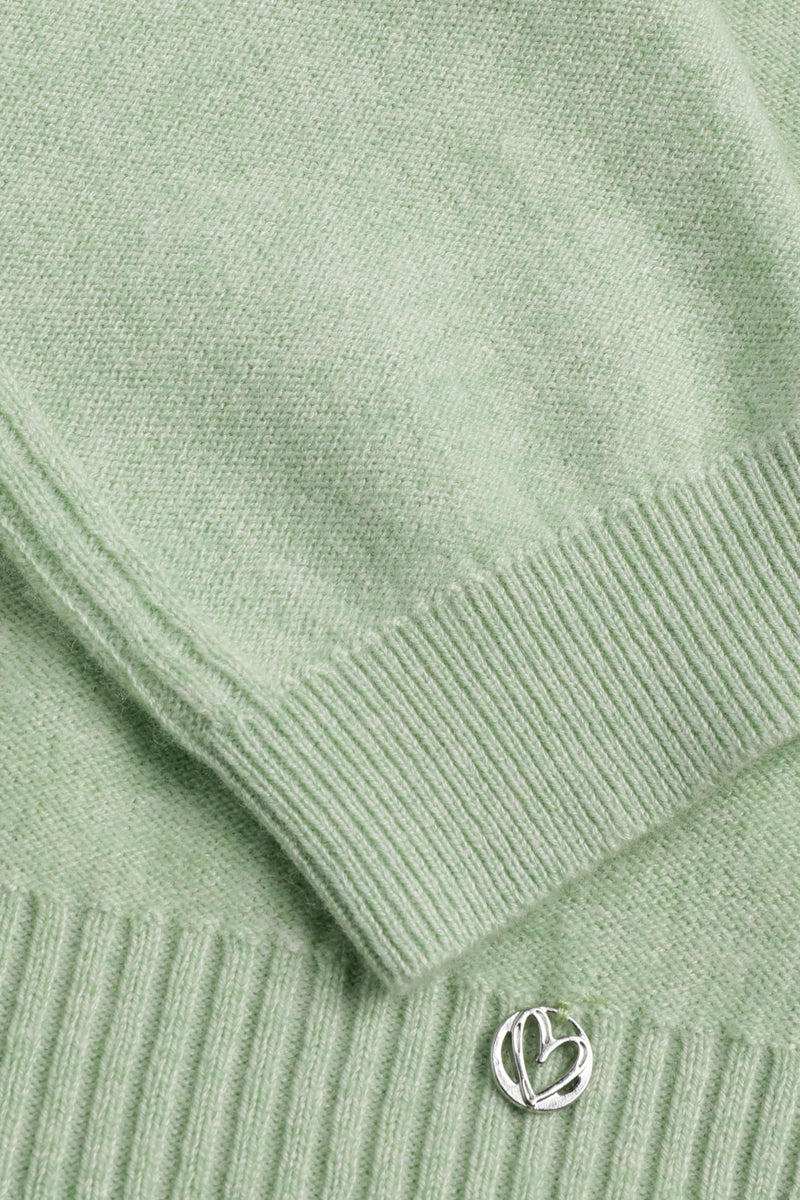 Pull in couleur menthe avec col bateau