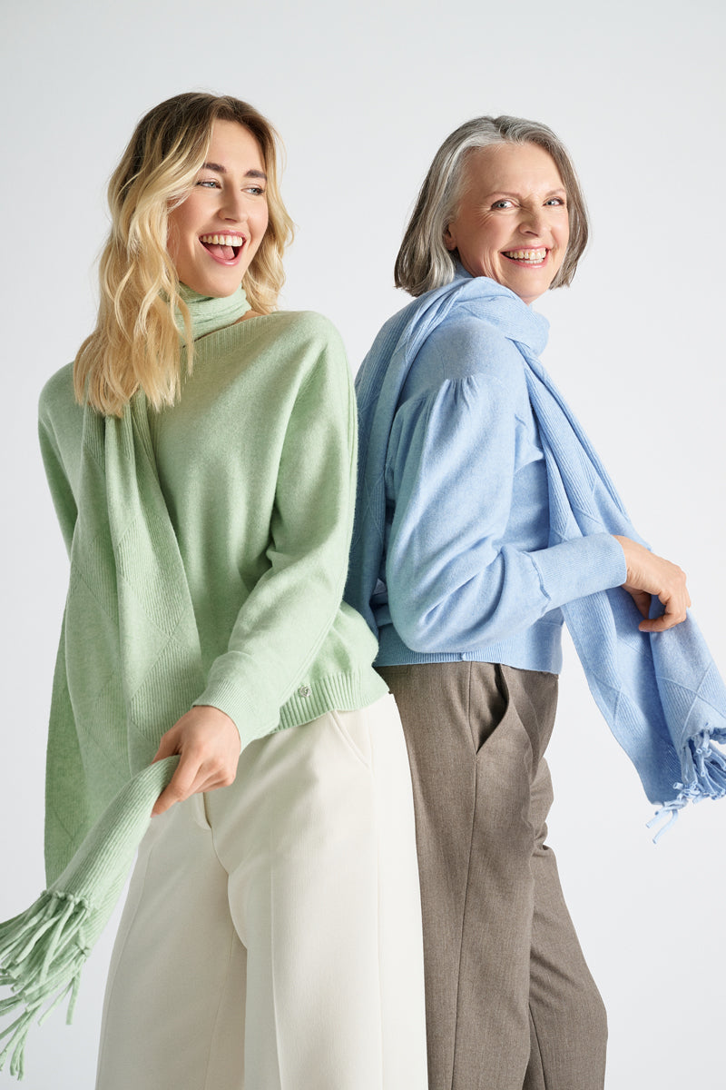 Pull in couleur menthe avec col bateau