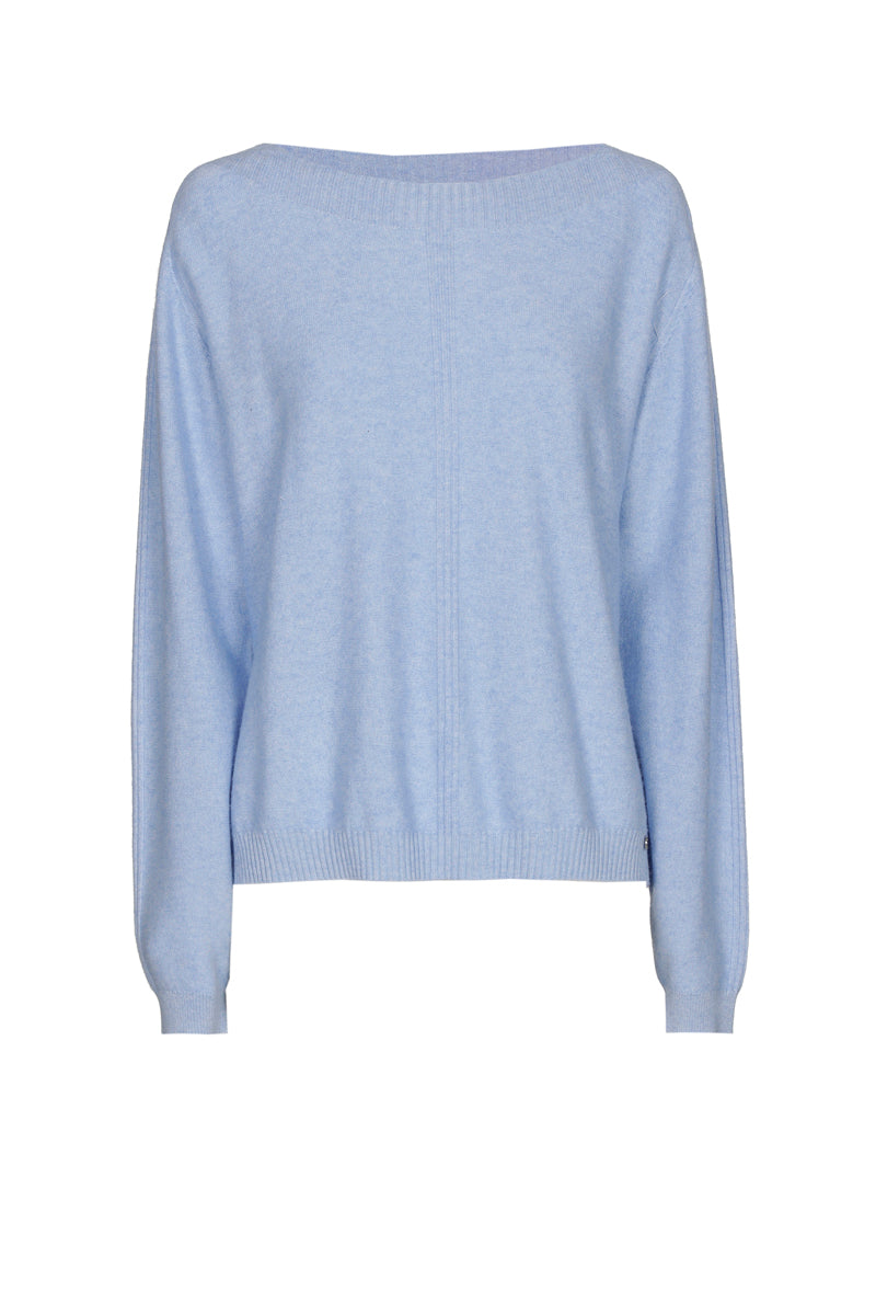Pull in bleu clair avec col bateau