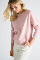 Light pink pull with boat neck