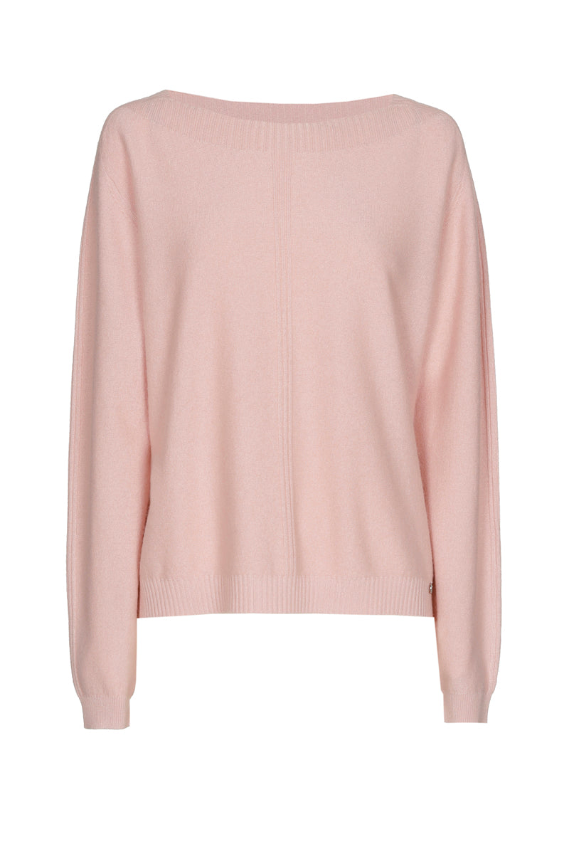 Light pink pull with boat neck