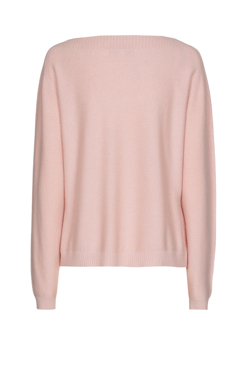 Light pink pull with boat neck