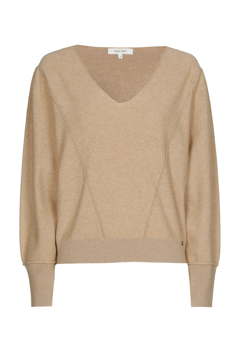 EN EXCLUSIVITÉ DANS NOS CONCEPT STORES: Pull en noyer avec col en V