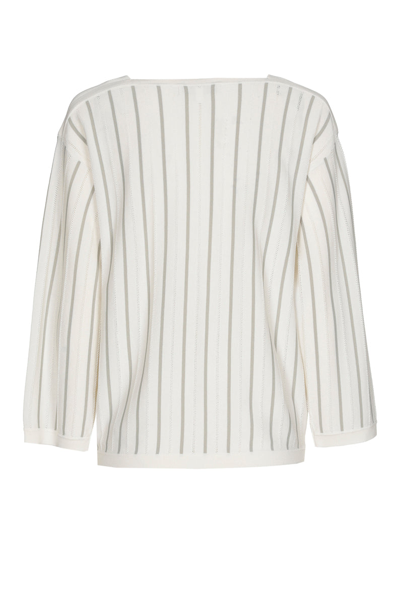 EXCLUSIVE IN OUR CONCEPT STORES: Light sweater in ecru with vertical stripes
