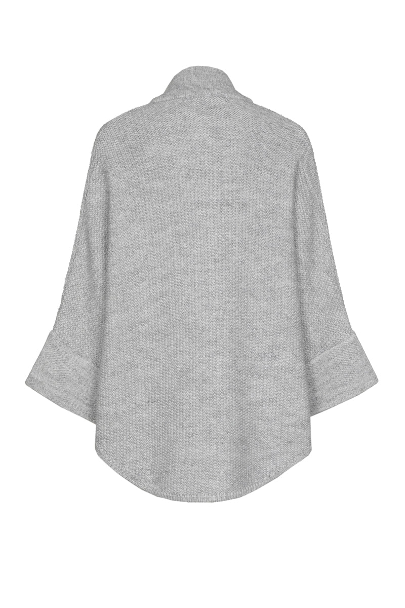 Grijze cape met knoopsluiting