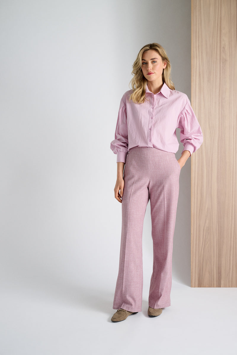 Broek in roze met comfortabele elastiek achteraan de taille