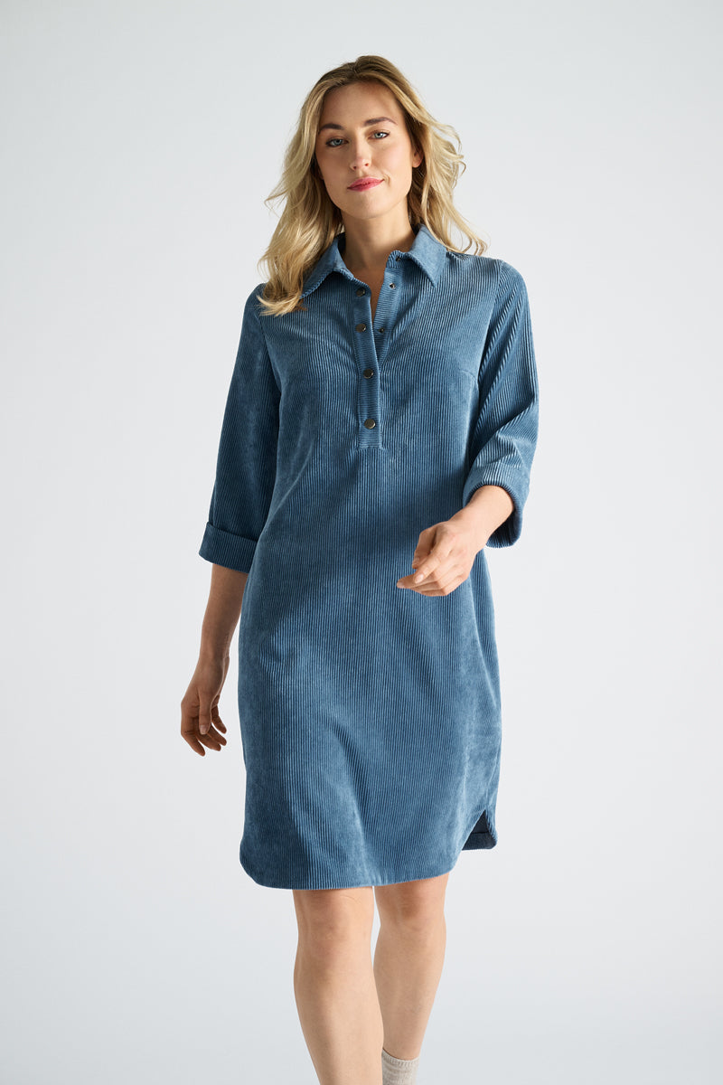 Blauw kleedje in velours