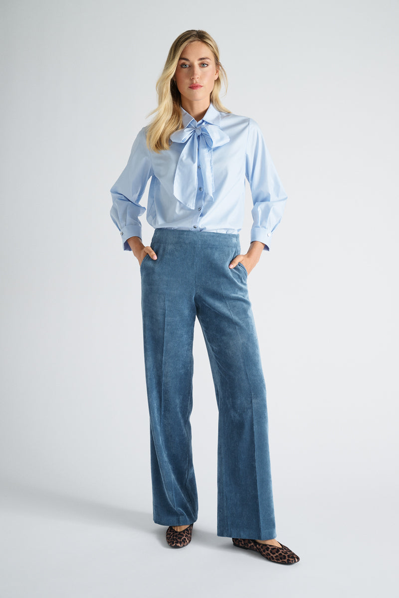 Blauwe broek in velours