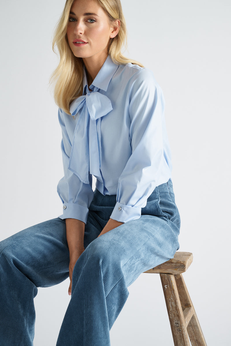 Blauwe broek in velours