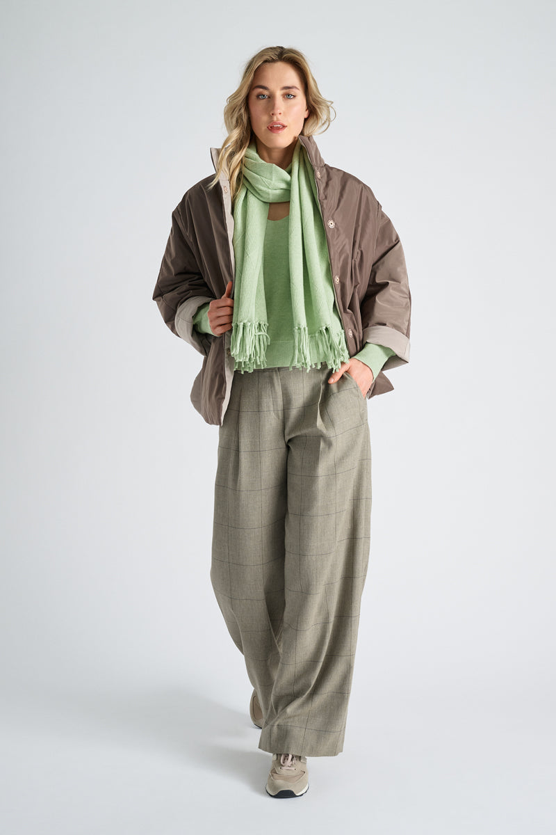 Reversible jasje in taupe en vison
