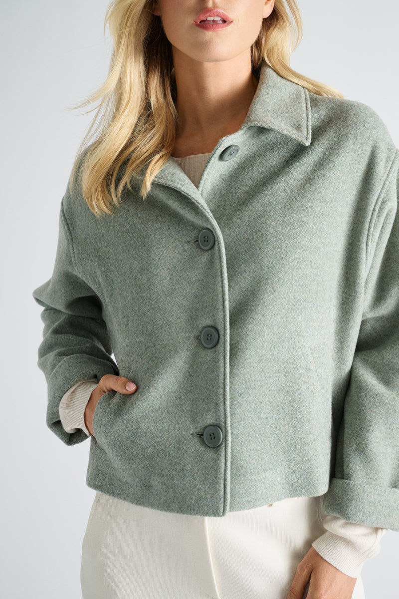 Groen kort jasje in loose fit
