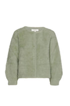 Faux fur cardigan in jadegroen