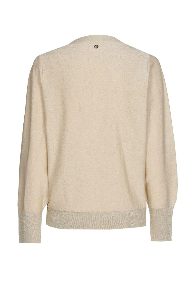Ecru pull met V-hals