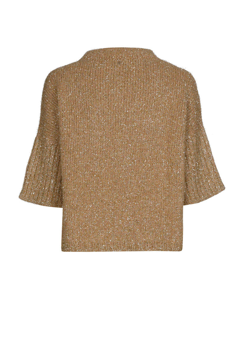 Pull marron à manches courtes