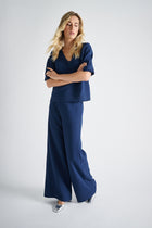 Pantalon large bleu